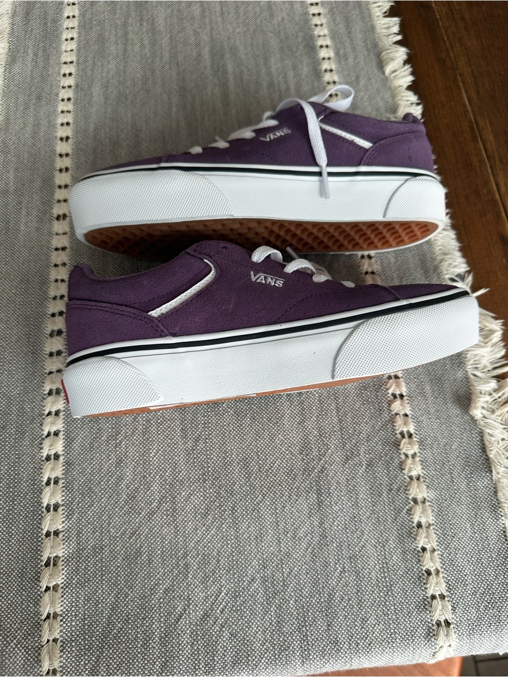 Vans Low-Top Sneakers in Purple with White Sole